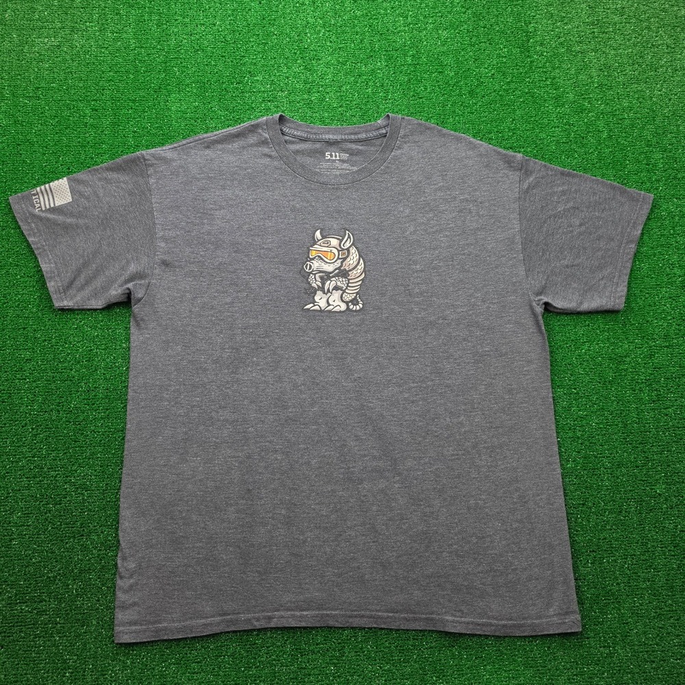 5.11 Tactical Armadillo Soldier Graphic Tshirt Mens XL Gray Short Sleeve